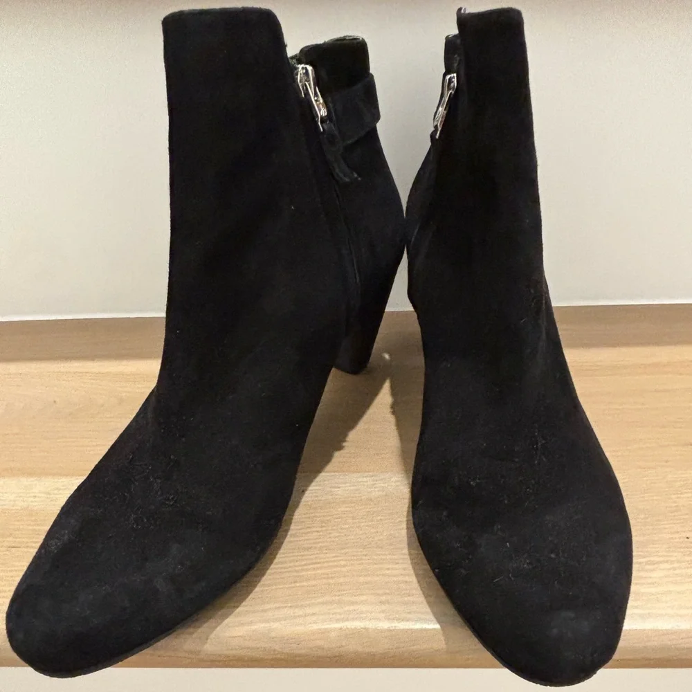 Sam Edelman Black Suede Ankle Booties with Buckle
